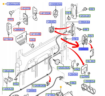KLAMKA ZEWNĘTRZNA DRZWI PRZESUWNYCH FORD TRANSIT 1494057 _ YC15-V26600-AN