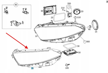 USZCZELKA REFLEKTORA PRAWY PRZÓD MERCEDES A klasa W177 OE A177826130065