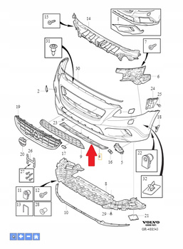 Dokładka zderzaka przód Volvo V40 CC OE 31383786