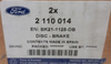 Tarcze hamulcowe przód - Ford Transit Custom 2016-2018 _2110014_BK21-1125-DB