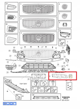 WSPORNIK MOCOWANIE TABLICY REJESTRACYJNEJ VOLVO XC60 2018- OE 32227716