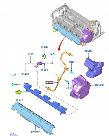 RURA ROZDZIELACZA 2.3 Focus Mk3 RS / 2.0 Kuga Mk2_2126245_EJ7E-9J323-CA