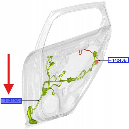 WIĄZKA DRZWI PRAWY TYŁ FOCUS 2016- 18 OE 2024412 _ F1ET-14240-REG