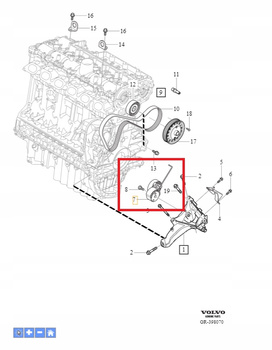 Napinacz paska wielorowkowego Volvo OE 31401286