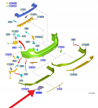KOŃCÓWKA WYDECHU LEWY TYŁ FORD FOCUS KOMBI 18- 2303847 _ JX7B-17G771-XA5YZ9