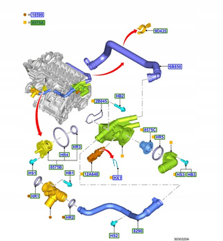 OBUDOWA TERMOSTATU 1.0L EB FORD TRANSIT CONNECT 1872633 _ CM5G-9K478-GA