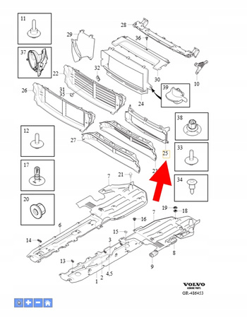 WLOT POWIETRZA DOLNY KIEROWNICA VOLVO XC90 2016- OEM/OE 31383717
