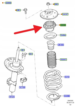 ŁOŻYSKO AMORTYZATORA PRZÓD FORD MONDEO SMAX 1539863 _ 6G91-3K099-NBA
