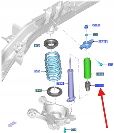 ODBÓJ AMORTYZATORA TYŁ L P S-MAX GALAXY 2015- OE 5333494 _ E1GC-5K570-AEC