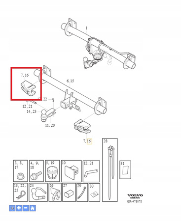 Lewa pianka haka Volvo XC60 (18-) 31439423