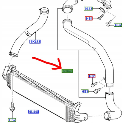 RURA INTEROOLERA 1.6 TDCi FORD FOCUS C-MAX 1672189 _ 6M51-6C646-GC