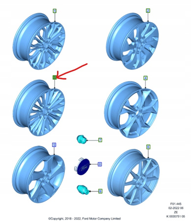 FELGA ALUMINIOWA 17" 7J 5x108 FORD FOCUS Mk4 2246336 _ JX7C-1007-N1A