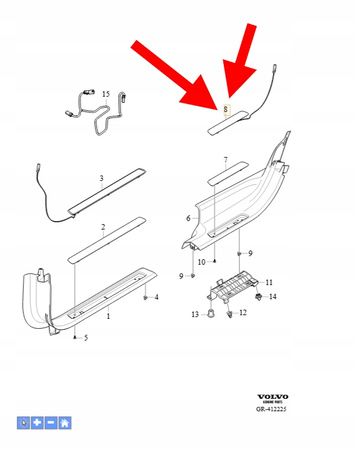 LISTWA PROGOWA NAKŁADKA PRAWY TYŁ VOLVO XC90 2016- S90 OEM/OE 31479064