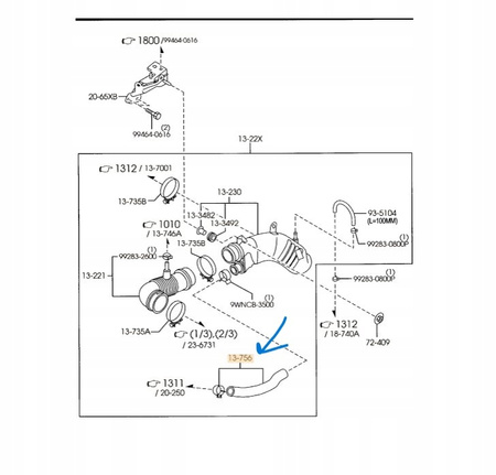 Przewód elastyczny powietrza - Mazda CX-7 ER_L33E13754B