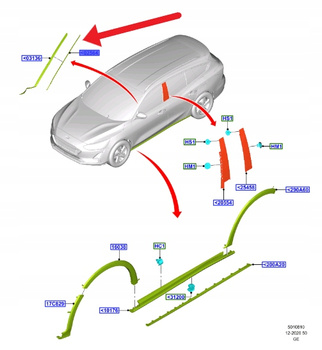 LISTWA SZYBY CZOŁOWEJ LEWA FORD FOCUS 2018- OE 2444007 _ JX7B-A03179-BA