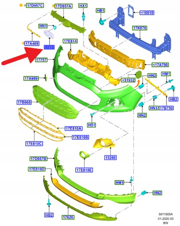 EMBLEMAT ZNACZEK FORD PRZÓD FORD ECOSPORT 2015- 5359983 _ CN15-8B262-AA