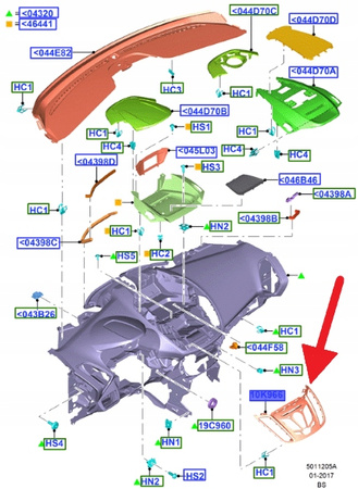 RAMKA RADIA KONSOLI FORD KUGA Mk2 2012- OE 1790527 _ AM51-18835-BC3JA6