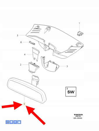 LUSTERKO WEWNĘTRZNE WSTECZ VOLVO XC90 2016- S90 V90 OEM/OE 31442554