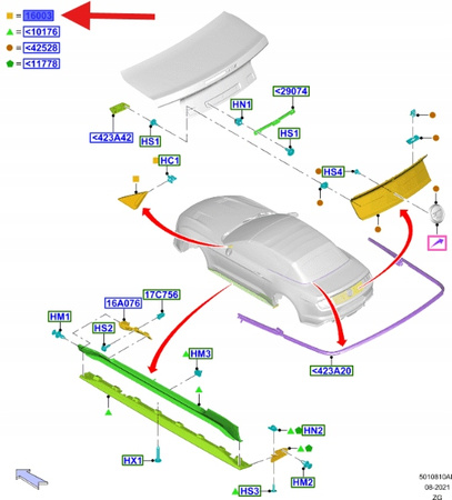 TRÓJKĄT PRZY LUSTERKU LEWY FORD MUSTANG 2015- 2400607 _ FR3B-6320365-BB5YZ9