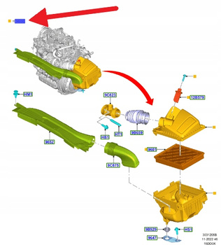 KPL OBUDOWA FILTRA POWIETRZA 1.5 TDCI FORD FOCUS 18- 2214013 _ JX61-9600-BB