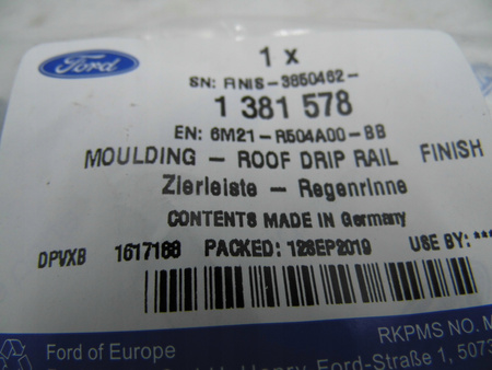 LISTWA DACHOWA PRAWA TYLNA FORD S-MAX Mk1 2006-_1381578_6M21-R504A00-BB