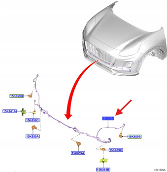 WIĄZKA CZUJNIKÓW PDC FORD PUMA MK2 2020-2024 2511613 _ M1TT-15K867-ABD