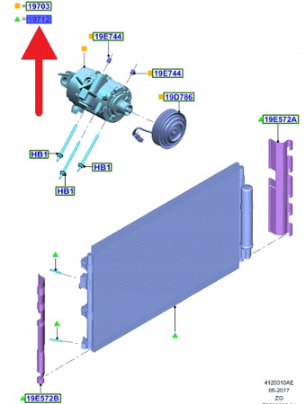 CHŁODNICA KLIMATYZACJI 5.0 FORD MUSTANG 2015- OE 2367399 _ KR3B-19C600-AB