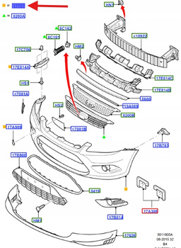 ZDERZAK PRZEDNI FORD FOCUS MK2 2007- 1524235 _ 8M51-17757-CCXWAA