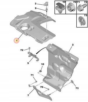 OSŁONA SILNIKA CITROEN C3 C4 C5 DS3 DS4 DS5 C-ELYSEE BERLINGO OE 0137F9