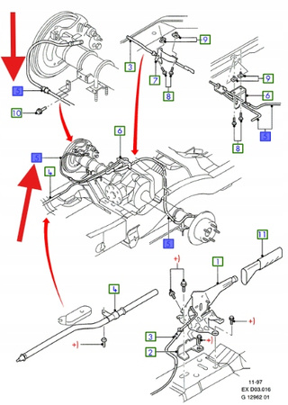 LINKA HAMULCA RĘCZNEGO LEWA EXPLORER 1996- 2000 OE 3861839 _ F77A-2A809-DC