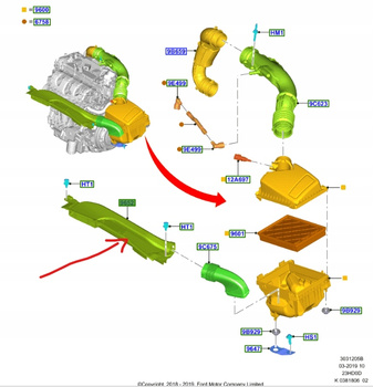 DOLOT FILTRA POWIETRZA1.5 2.0 EB FOCUS  KUGA 2020- 2361441 _ LX61-9E635-AB
