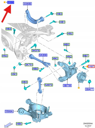ŁOŻYSKO PIASTA TYŁ FORD MUSTANG 2015- 2023- OE 2620339 _ FR3C-2C300-AD