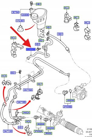 PRZEWÓD WSPOMAGANIA FORD KA 2002- 2008 OE 1469200 _ 3S51-3A713-DC