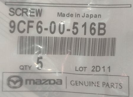 Wkręt - Mazda 3 BL , 6 , 323 , 121 2 MPV CX-5_9CF60-0516B