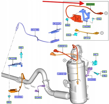 CZUJNIK TEMP.KAT NOX FOCUS 2018- FUGA 2020- 2452236 _ LX6A-5L248-BA