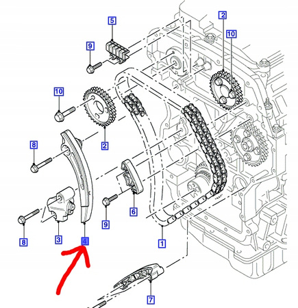 ŚLIZG ŁAŃCUCHA ROZRZĄDU MONDEO TRANSIT TDCI_1096496_XS7Q-6K254-AK