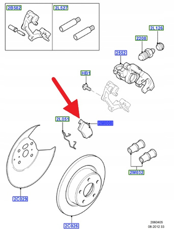 KLOCKI HAMULCOWE TYŁ FORD CONNECT 2002- OE 2177229 _ ME2T1J-2M008-AB