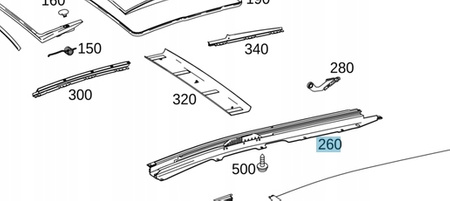 MECHANIZM DACHU PRZESUW MERCEDES A2077820186