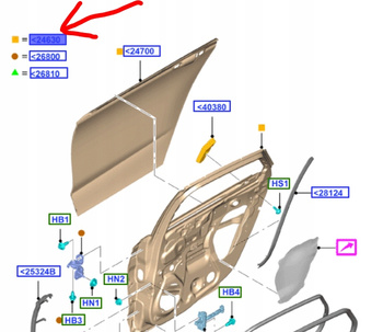 DRZWI TYLNE LEWE FORD MONDEO Mk5 Sedan 2014-2022 2505270 _ DS73-F24631-BAE
