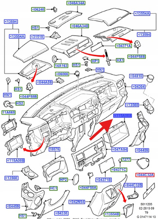 SCHOWEK PASAŻERA FORD TRANSIT 2006- 2013 OE 1766568 _ 9C11-115A00-ABZHLV