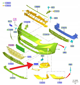 KRATKA HALOGENU PRAWY PRZÓD PDC FORD FOCUS 18- 22 2333759 _ JX7B-15A298-U1D
