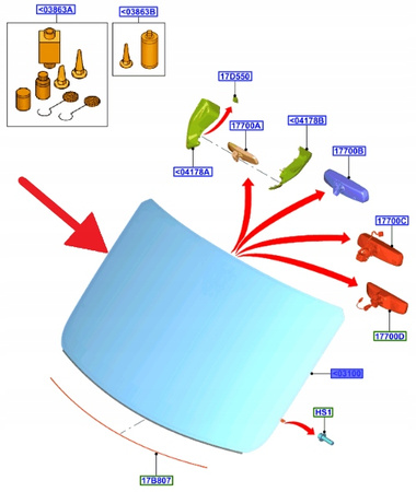 SZYBA PRZEDNIA OGRZEWANA FORD TRANSIT 2014- OE 2707337 _ BK31-V03100-VC