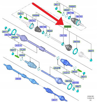 OSŁONA ZEWN. WEWN PRZEGUBU LEWA 8F24 8F35 FOCUS 18- 2512540 _ JX67-4C062-DA