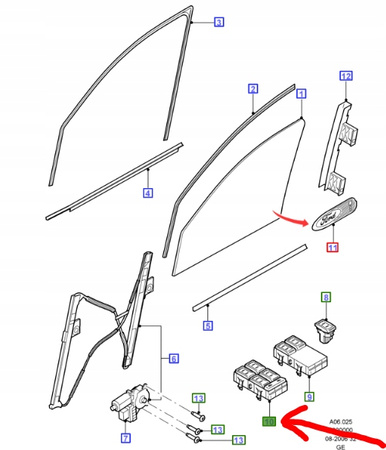 PRZEŁĄCZNIK STEROWANIA SZYB FORD MONDEO Mk3 2000-2007 _1230391_3S7T-14A132-BA