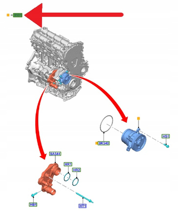 POMPA WODY 2.0 ECOBLUE MONDEO SMAX GALAXY 2018- 2527964 _ HG9Q-8501-AB
