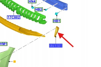 KRATKA ZDERZAKA PRZÓD LEWA FORD MUSTANG 2017- 2137574 _ JR3B-17B969-BA5YZ9