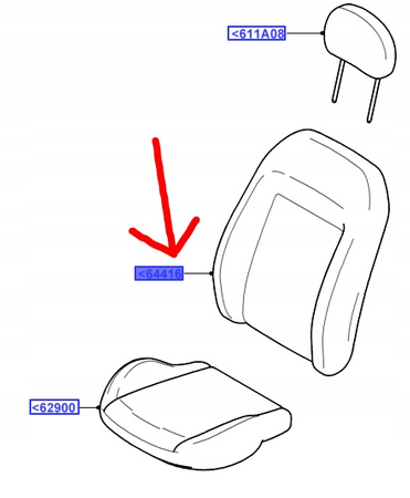 POSZYCIE OPARCIA FOTELA PRZÓD LH FORD FIESTA 2005-_1418011_6S61-B64417-EB1ECD