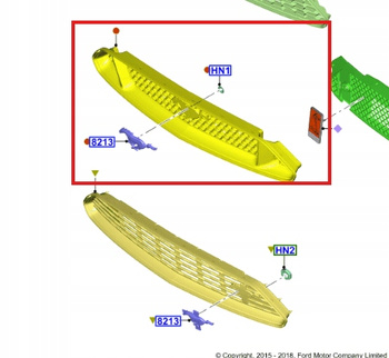 GRILL ATRAPA ZDERZAKA PRZÓD FORD MUSTANG 2015- 1927990 _ GR3B-8200-AC5YZ9