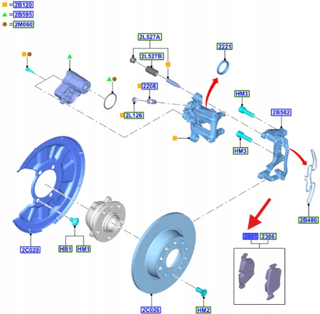 KLOCKI HAMULCOWE TYŁ FORD CONNECT MK3 2022- 2614212 _ VWN3CA-2D390-FA