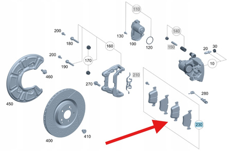 KLOCKI HAMULCOWE TYŁ MERCEDES GLC W253 GT AMG W290 OE A000420520464